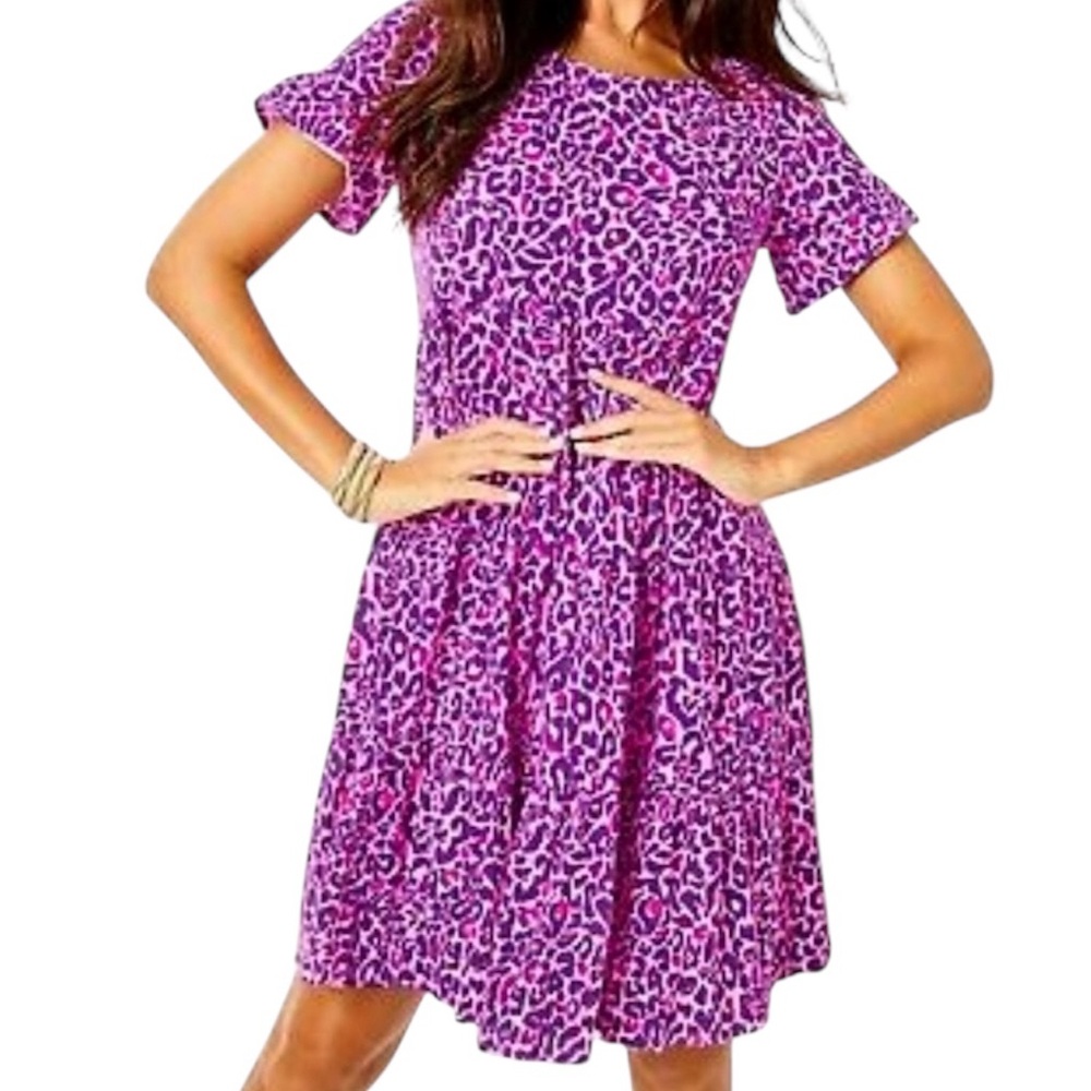 Lilly Pulitzer 100% Cotton Jodee Swing Dress Women’s Size Medium Pink & Purple